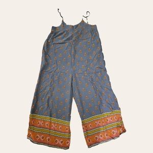 Natural Life Overalls, Large, Blue with flower detail